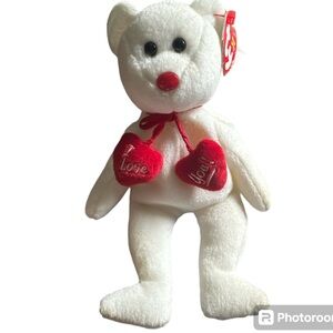 TY Beanie Baby- Truly the Valentines Day Bear w/hangtag (2004)(EUC)